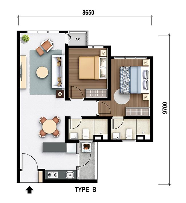 Type B floor plan