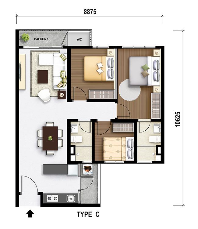 Type C floor plan
