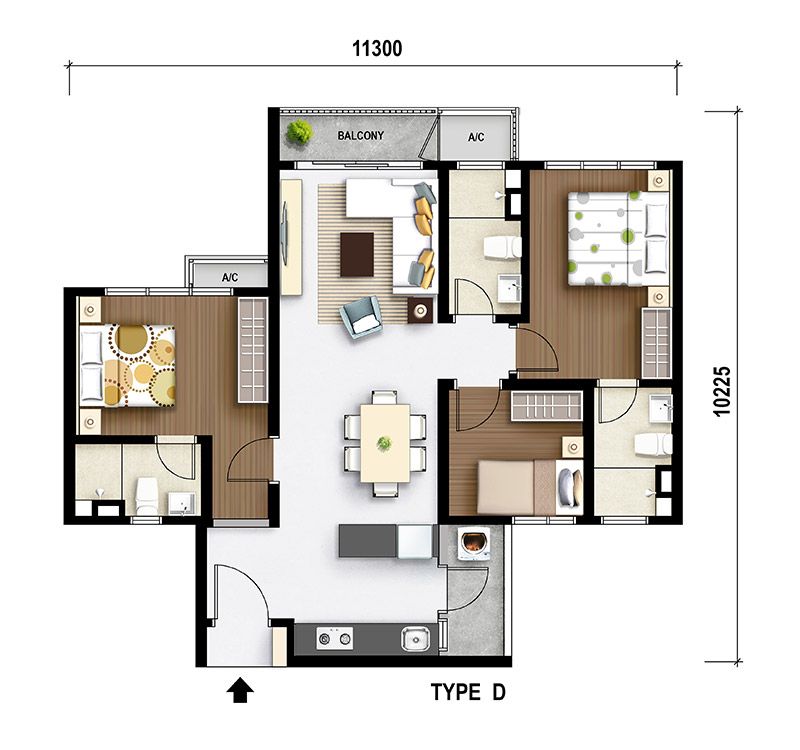 Type D floor plan