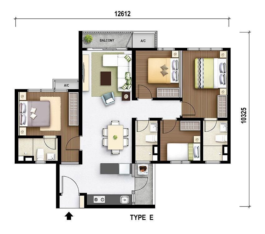 Type E floor plan